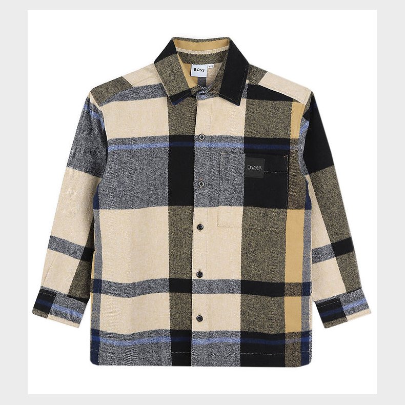 BOSS Skjorte - Lang - Cookie/Sortternet