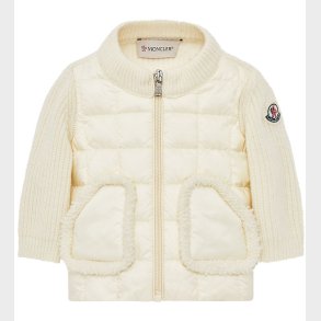 Moncler Cardigan - Uld/Dun - Hvid