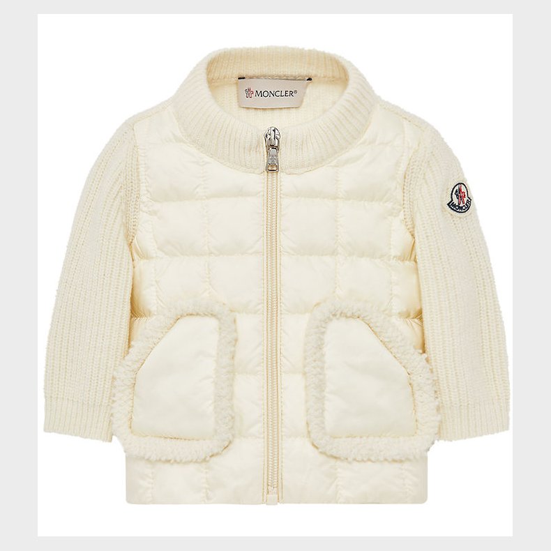 Moncler Cardigan - Uld/Dun - Hvid
