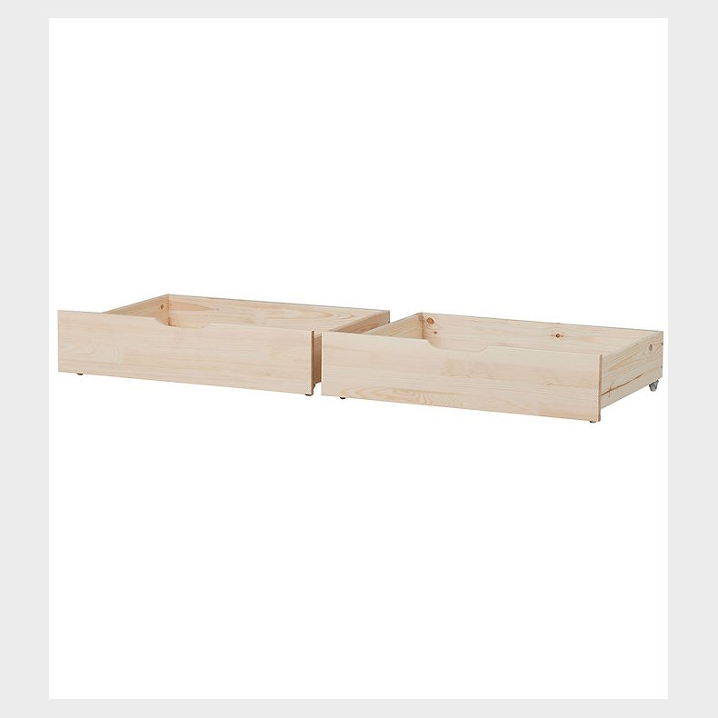 Hoppekids Skuffer m. Hjul - 2 stk. - 70x160 cm - Natur