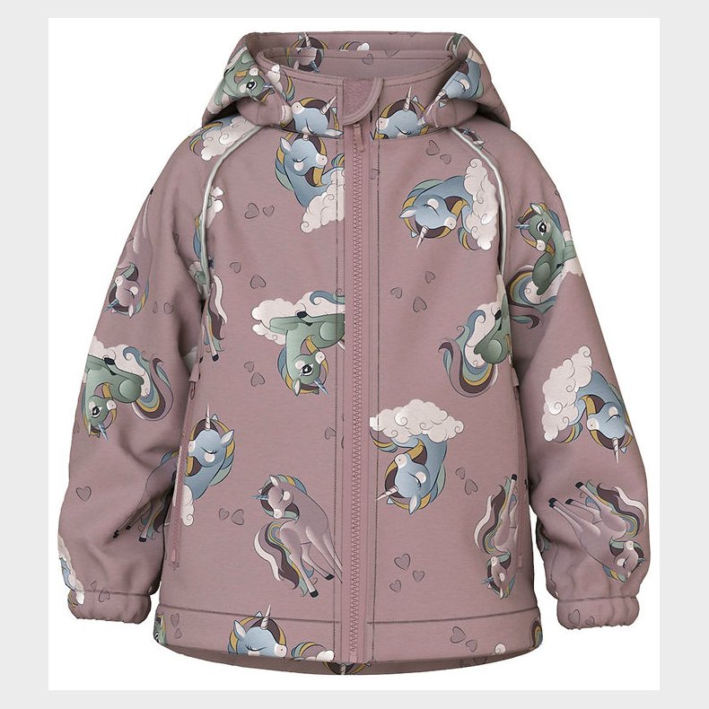 Name It Softshelljakke m. Fleece - NmfAfla08 - Purple Dove m. En