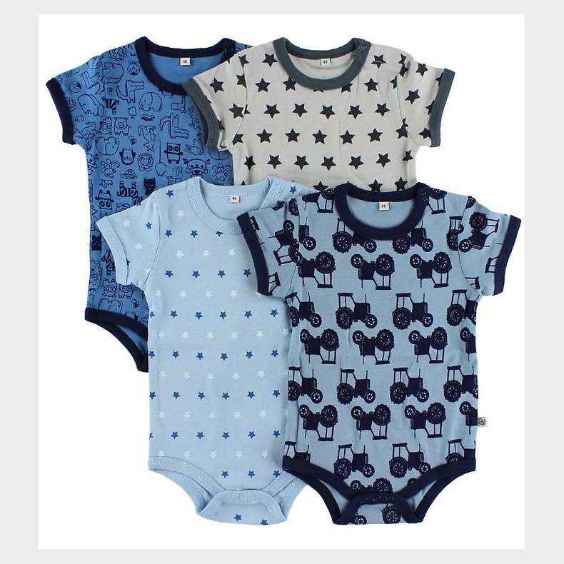 Pippi Bodyer K/ - 4-pak - Bl/Lysebl m. Mnster