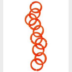 Done By Deer Ophngningsringe - 10 stk - Neon Orange