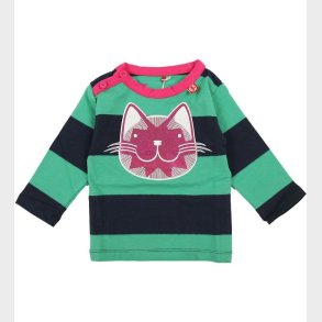 Danef Bluse - Grn/Marine m. Pink Glitter Kat