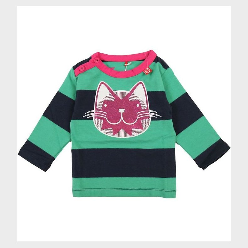 Danef Bluse - Grn/Marine m. Pink Glitter Kat