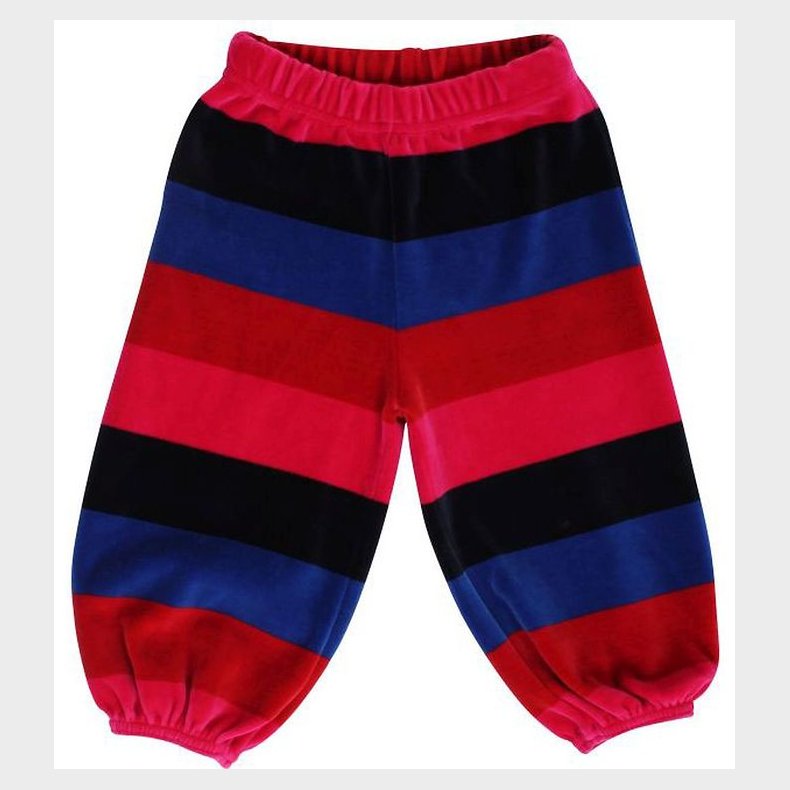 Danef Velourbukser - Pink/Rd/Bl Stribet