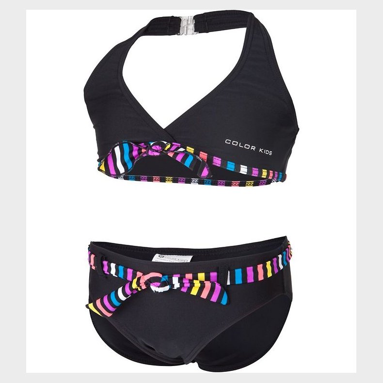 Color Kids Bikini - Sort m. Striber