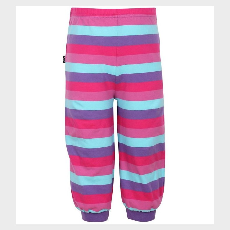 Danef Bomuldsbukser - Pink/Lilla/Turkis Stribet
