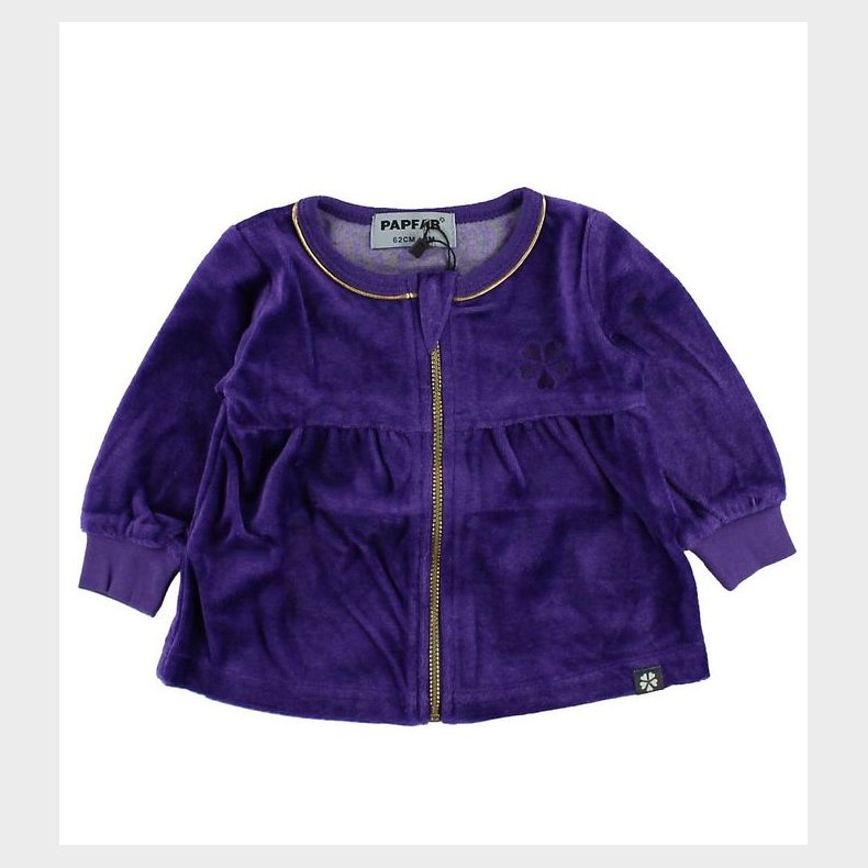 Papfar Velourcardigan - Lilla m. Guld