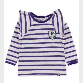 Papfar Bluse - Creme/Lilla stribet