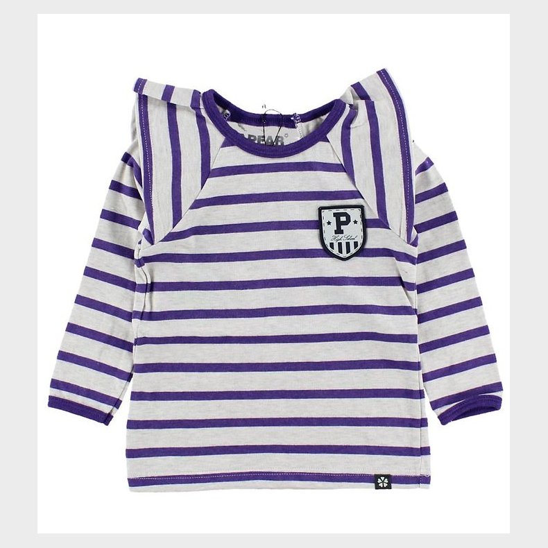 Papfar Bluse - Creme/Lilla stribet