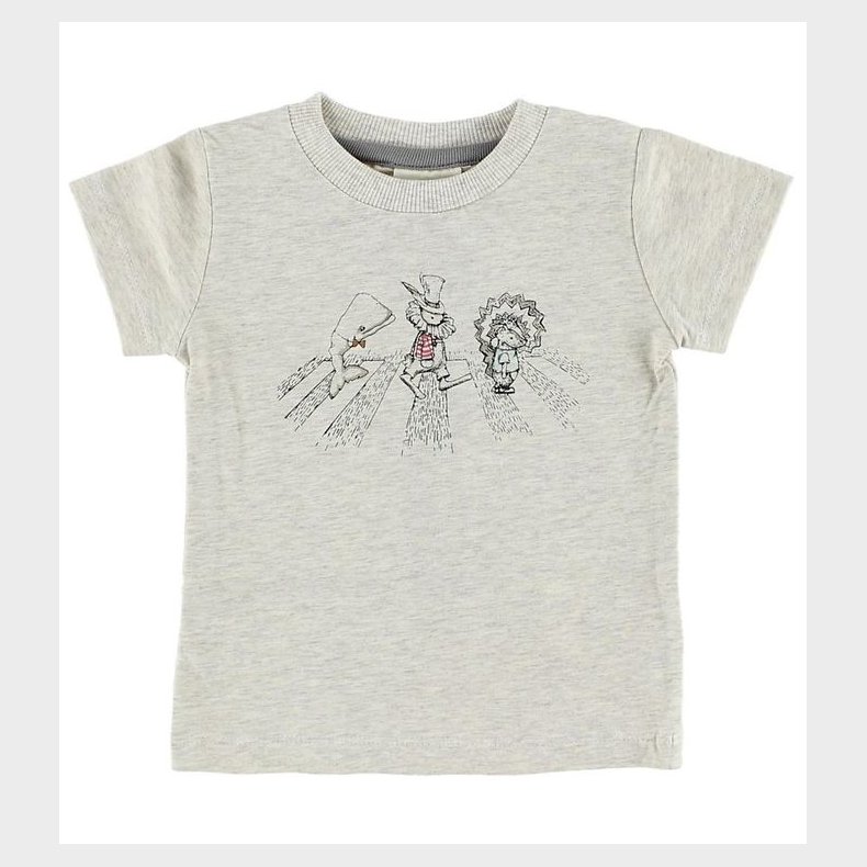 En Fant T-shirt - Lysgrmeleret m. Print