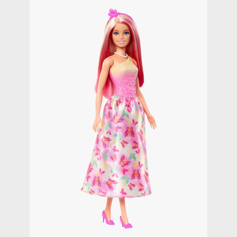 Barbie Royal Dukke med Pink Highlights