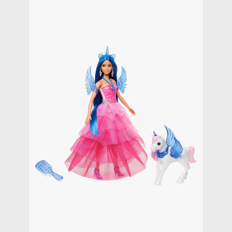 Barbie Sapphire Dukke med Bl�t H�r &  Enhj�rning