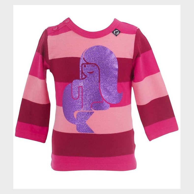 Danef Bluse - Pinkstribet m. Glimmerhavfrue