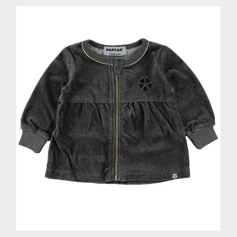 Papfar Velourcardigan - Gr m. Guld