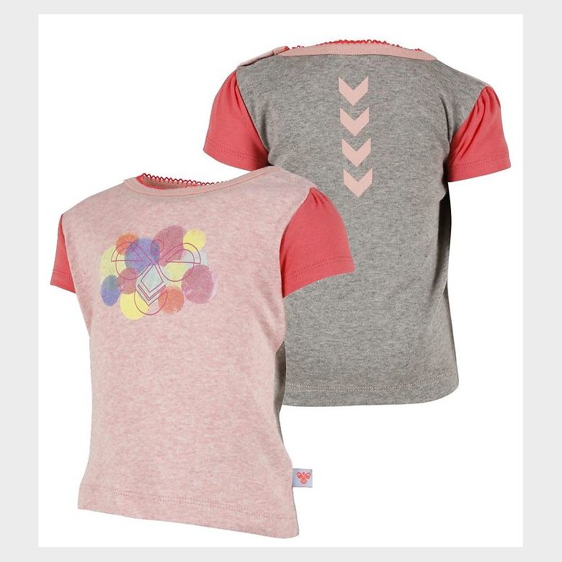 Hummel T-shirt - HMLSolvej - Gr�/Rosameleret