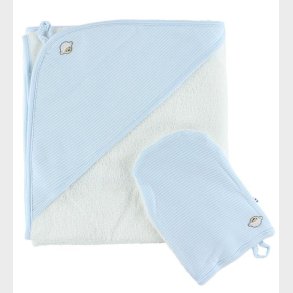 Joha Babyhndklde & Handske - 90x90 - Hvid/Lysebl