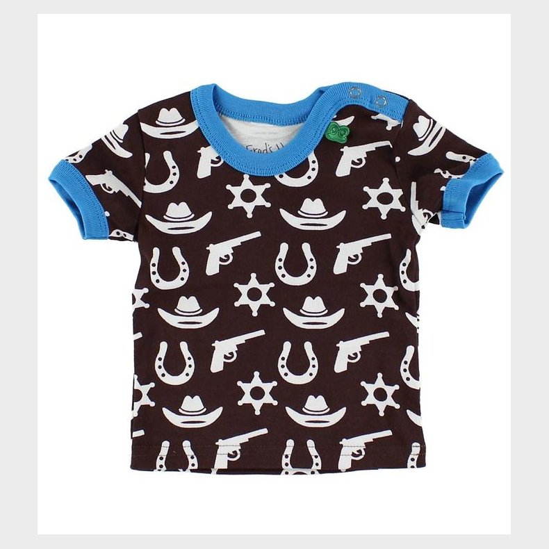 Freds World T-shirt - Brun/Turkis m. Cowboy