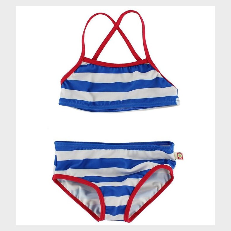 Katvig Classics Bikini - UV50+ - Bl/Hvidstribet m. Rd