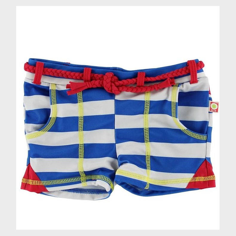 Katvig Classics Badebukser - UV50+ - Bl/Hvidstribet m. Rd