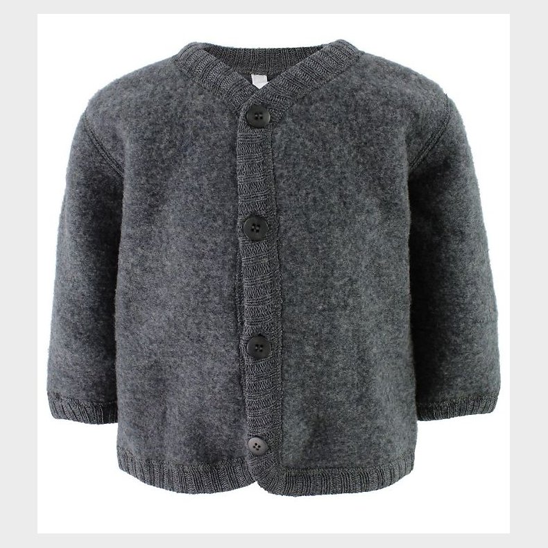 Joha Cardigan - Uld - Mrkegr