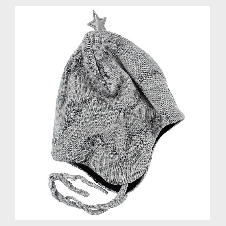 Reima Strikhue - Skuren - Uld/Bomuld - Lysegr m. Print