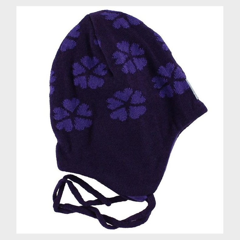 Reima Strikhue - Snygg - Uld/Bomuld - Lilla m. Klvere