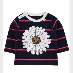 Danef Bluse - Navy/Pinkstribet m. Daisy