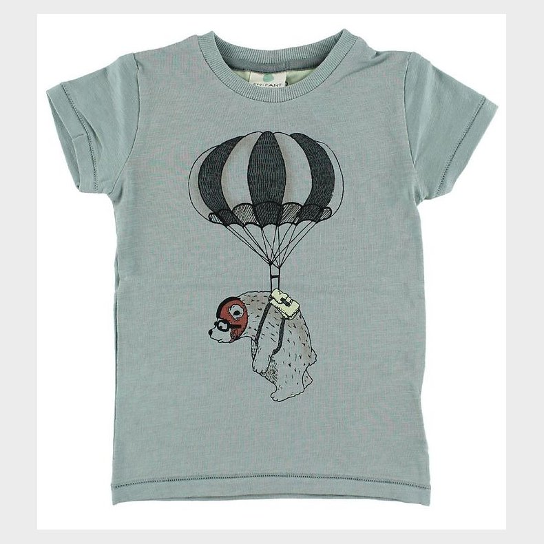 En Fant T-shirt - Stvet Grn m. Isbjrn