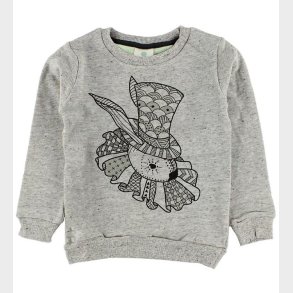En Fant Sweatshirt - Grmeleret m. Kanin
