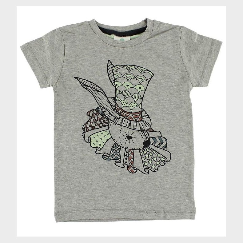 En Fant T-shirt - Grmeleret m. Kanin