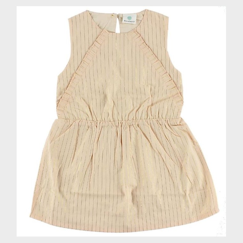 En Fant Kjole - Fersken m. Guld Striber