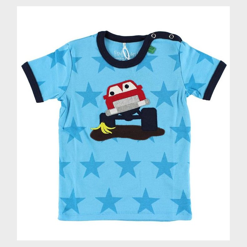 Freds World T-shirt - Lysebl m. Rd Bil