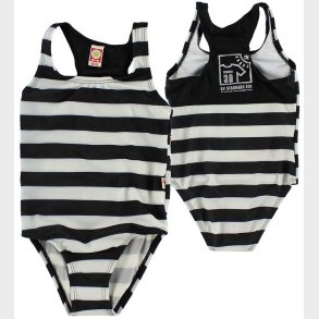 Katvig Classics Badedragt - UV30 - Sort/Hvidstribet