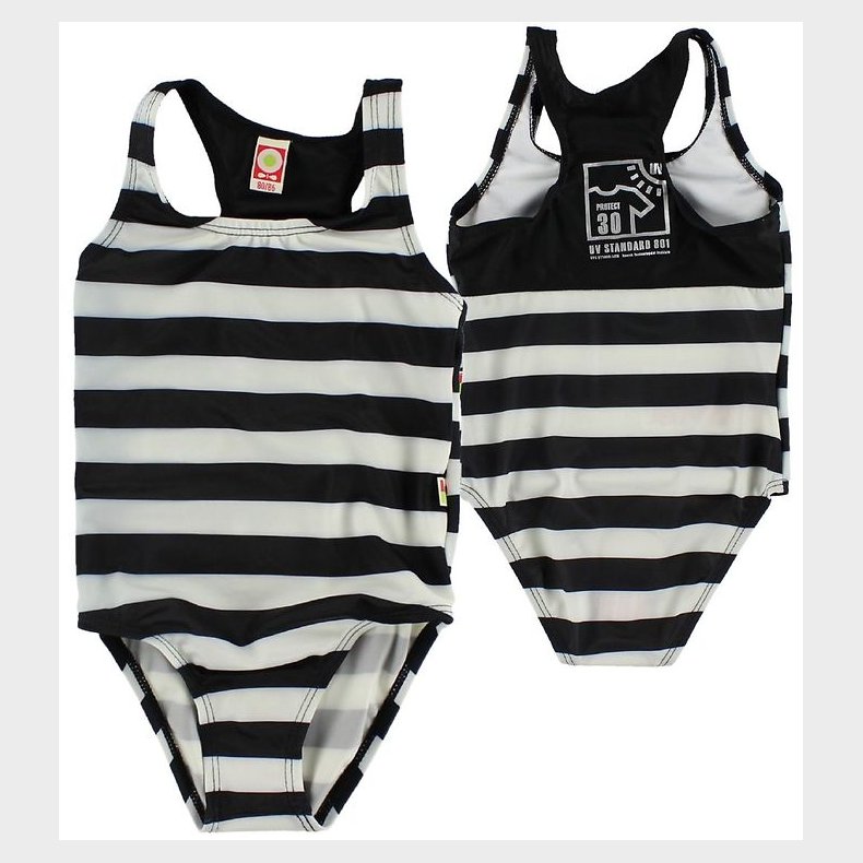 Katvig Classics Badedragt - UV30 - Sort/Hvidstribet