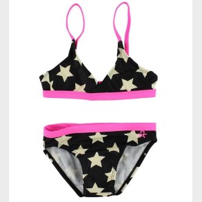 Color Kids Bikini - Sort/Pink m. Stjerner
