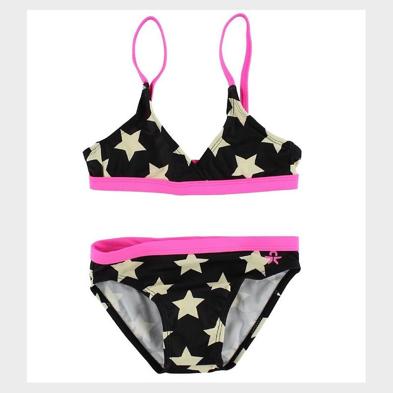 Color Kids Bikini - Sort/Pink m. Stjerner