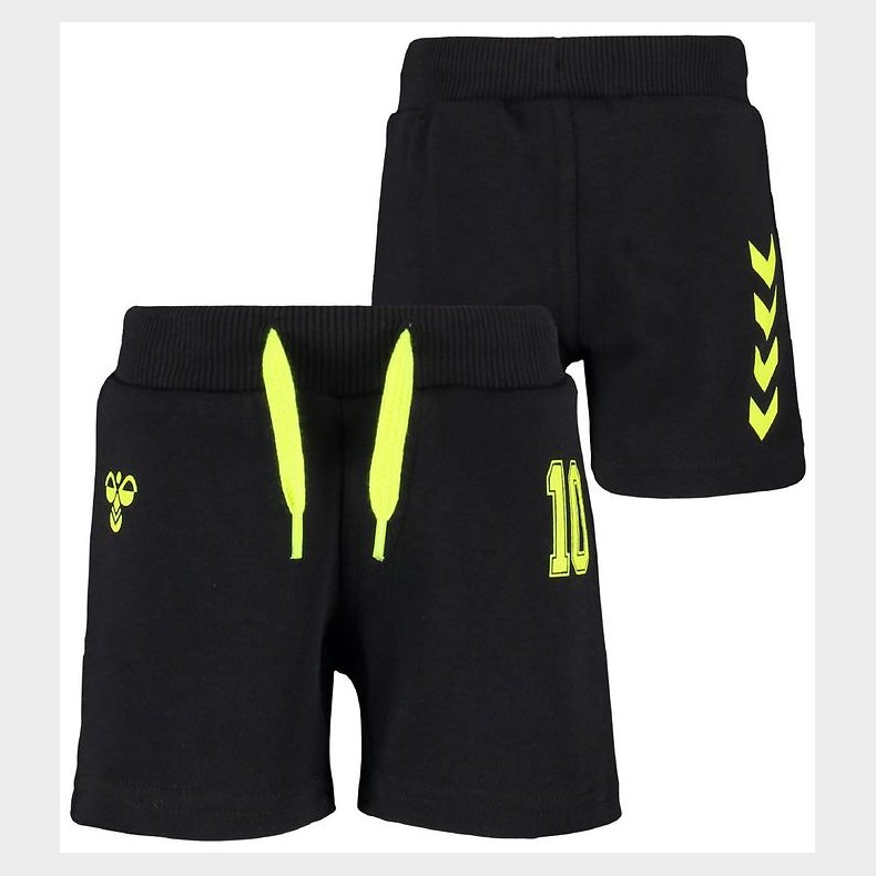 Hummel Shorts - HMLSafi - Sort/Gul m. Vinkler