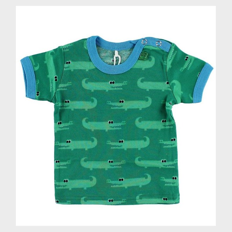 Freds World T-shirt - Flaskegrn m. Krokodiller