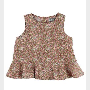 Wheat Top - Hvid m. Rde Miniroser