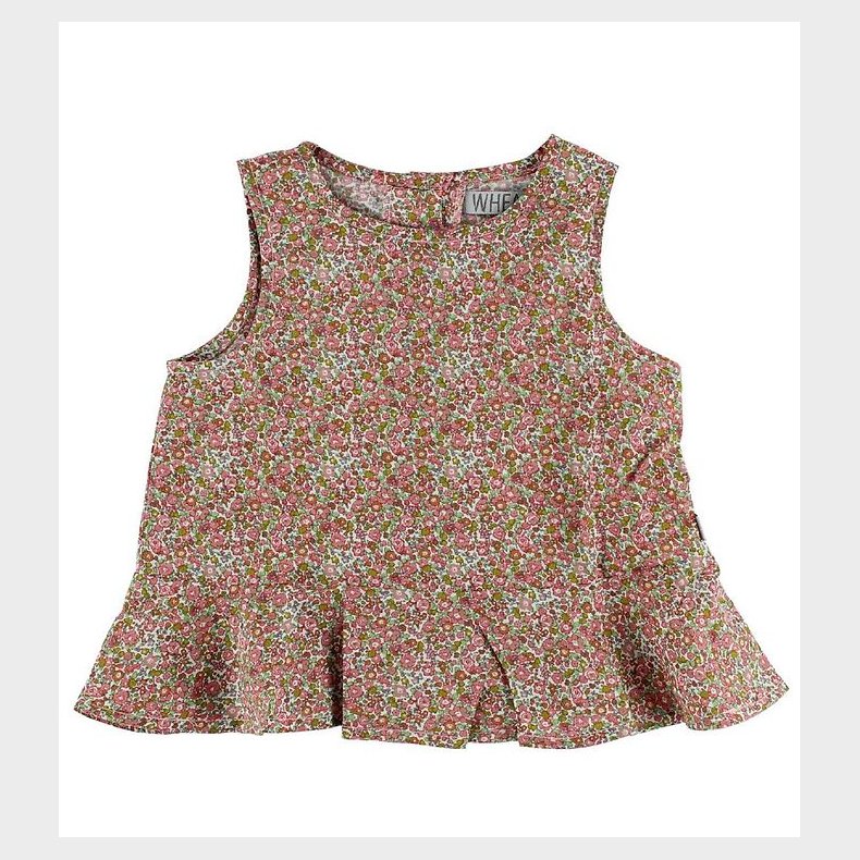 Wheat Top - Hvid m. Rde Miniroser