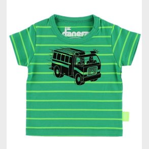 Danef T-shirt - Grnstribet m. Brandbil
