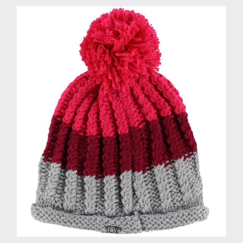 Color Kids Strikhue - Robertu - Gr/Bordeaux/Pink m. Kvast