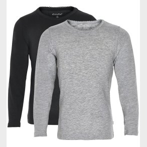 Minymo Bluse - 2-pak - Sort/Gr�meleret m. Blonde