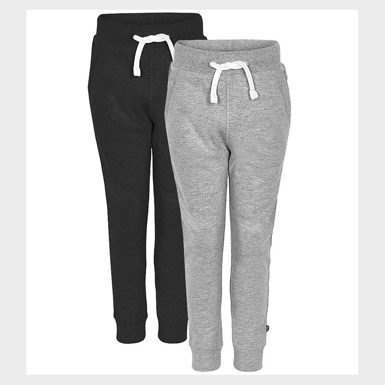 Minymo Sweatpants - 2-pak - Sort/Gr�meleret