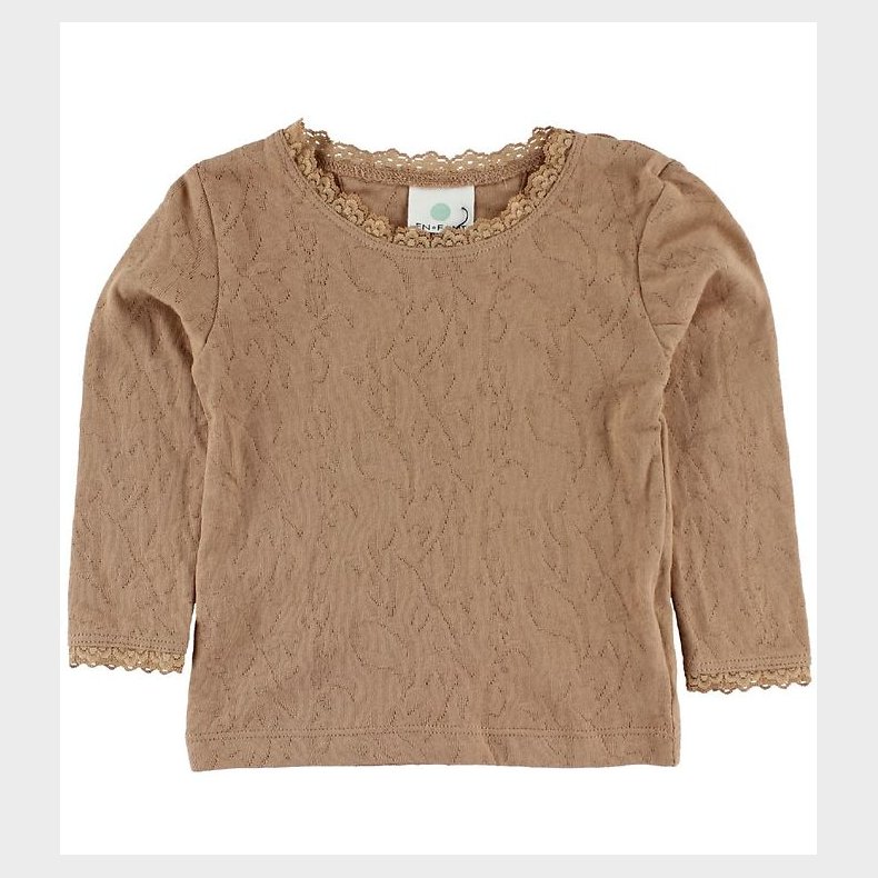 En Fant Bluse - Lys Brun m. Hulmnster
