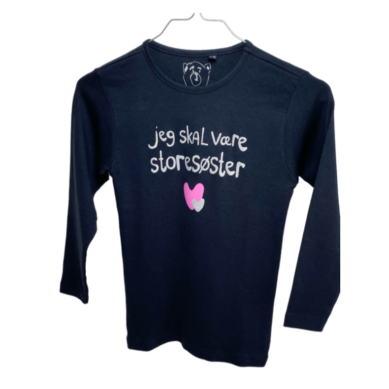 Jeg Skal V�re Stores�ster T-Shirt L/S, Dark Navy - Legekammeraten.dk