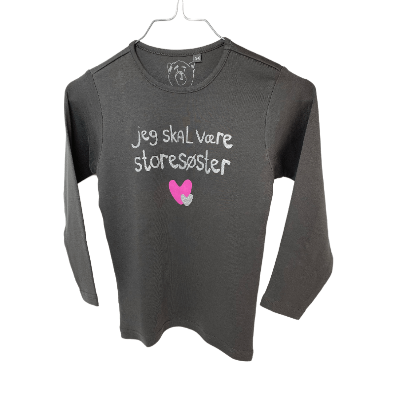 Jeg Skal V�re Stores�ster T-Shirt L/S, Steel Grey - Legekammeraten.dk