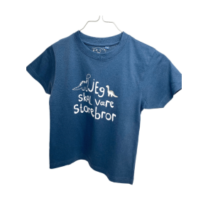 Jeg Skal Vre Storebror T-shirt S/S Dinosaur Stvet Bl - Jeg skal vre storebror t-shirt - Legekammeraten.dk